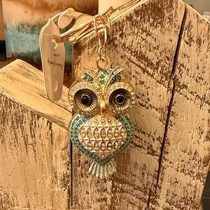 Gold and Turquoise Owl Pendant